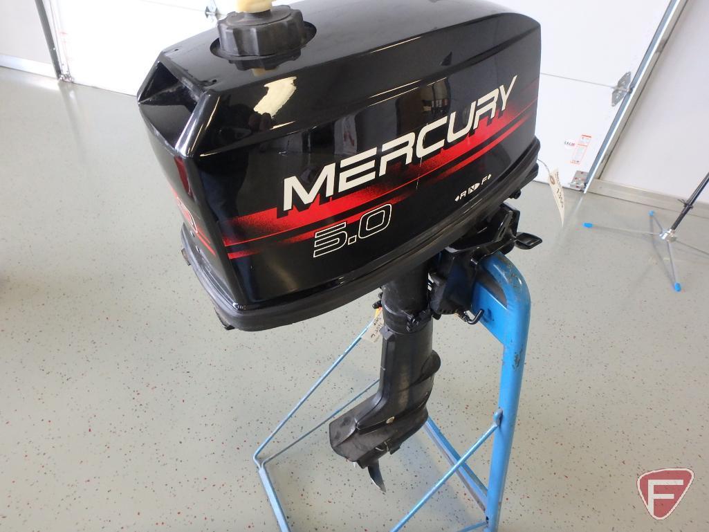 5 HP Mercury outboard motor with gears, includes gas tank