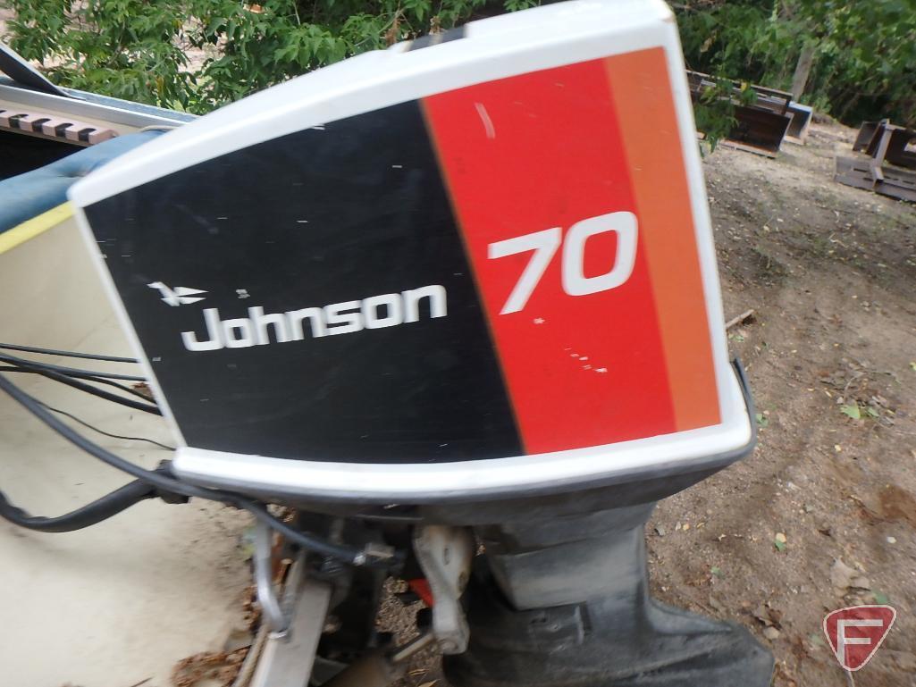 1984 Starcraft 16ft aluminum fishing boat with Johnson 70 outboard boat motor