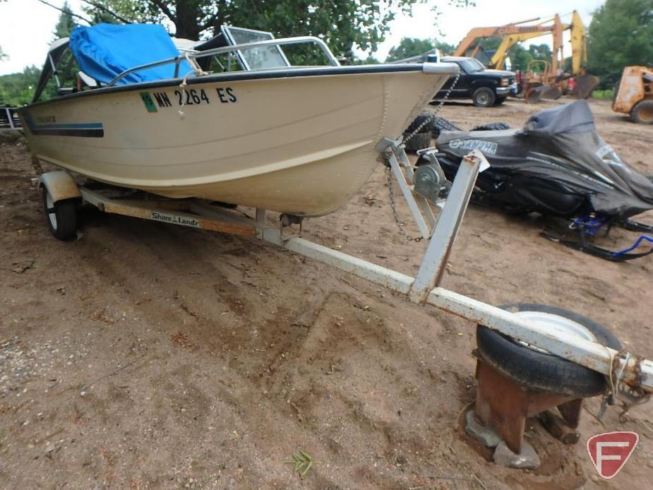 1984 Starcraft 16ft aluminum fishing boat with Johnson 70 outboard boat motor