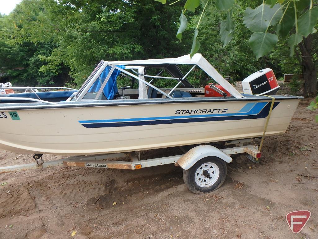 1984 Starcraft 16ft aluminum fishing boat with Johnson 70 outboard boat motor