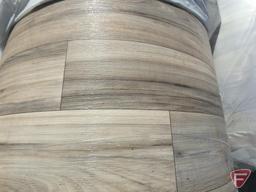 387 sq. yards of vinyl flooring, pearwood color, 100 in. W, 1091.34 lbs.