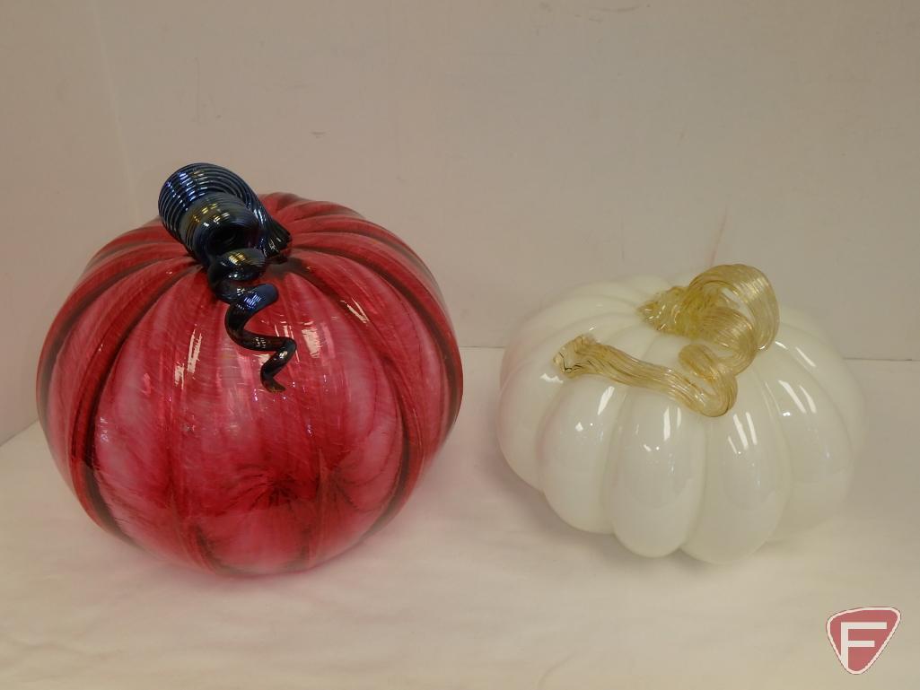 (2) glass pumpkins. Both.