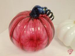 (2) glass pumpkins. Both.