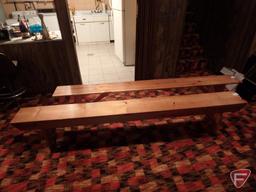 (2) wood benches, 9-1/2"x8'x18"H