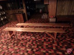 (2) wood benches, 9-1/2"x8'x19-1/2"H