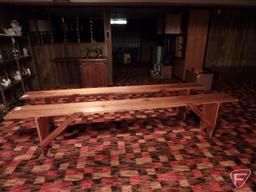 (2) wood benches, 9-1/2"x8'x19-1/2"H