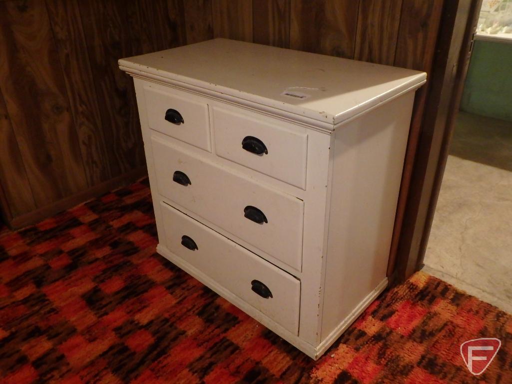 4 drawer painted wood cabinet, approx. 34"x18"x32"H