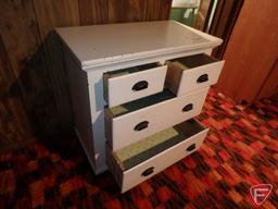 4 drawer painted wood cabinet, approx. 34"x18"x32"H
