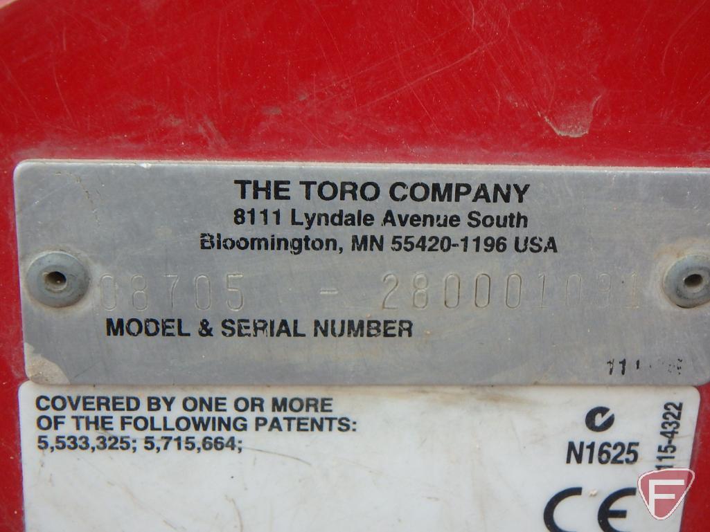 2008 Toro Sand Pro, model 5040, 3 wheel drive, 3976 hours, 36" front blade