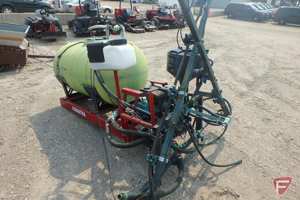 Demco skid mount 150 gallon sprayer, 6.5 Power Pro gas engine, 18' boom