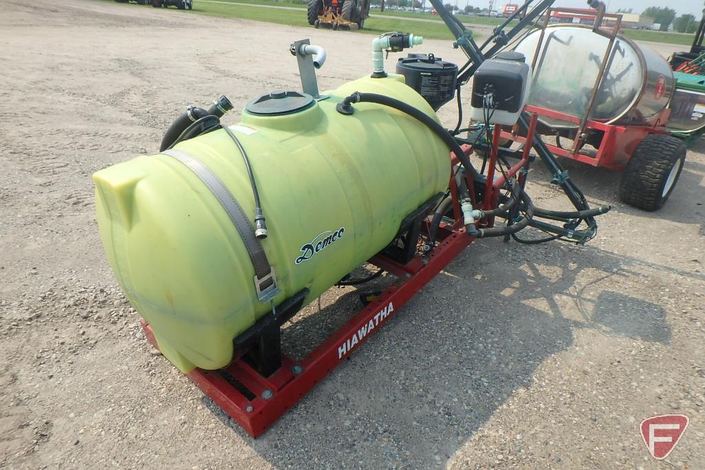 Demco skid mount 150 gallon sprayer, 6.5 Power Pro gas engine, 18' boom