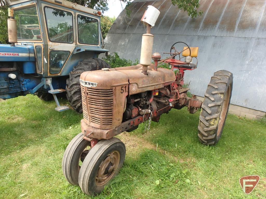 McCormick Farmall H row crop tractor, narrow front, unknown year/serial