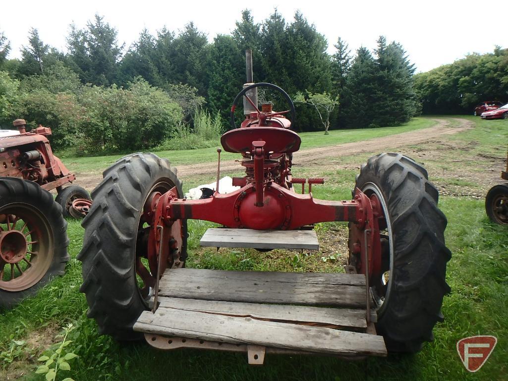 1938 Farmall F20 tractor sn FA91742, with factory start (starter not connected) and road gear