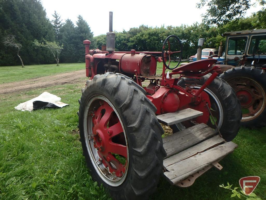 1938 Farmall F20 tractor sn FA91742, with factory start (starter not connected) and road gear