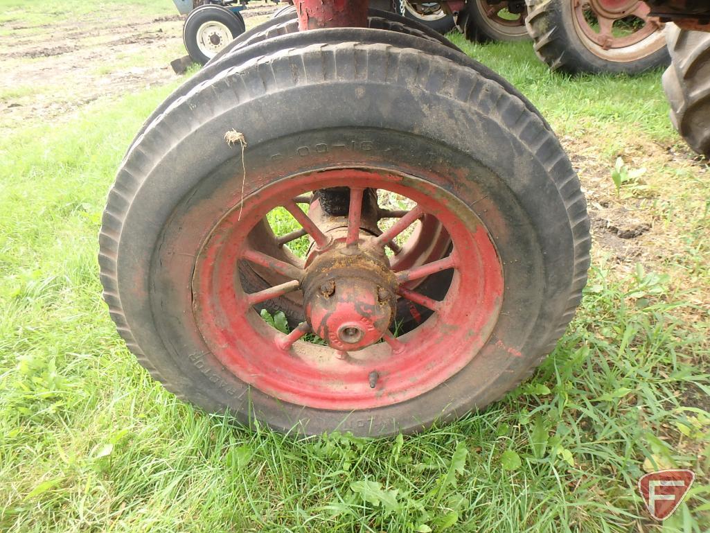 1938 Farmall F20 tractor sn FA91742, with factory start (starter not connected) and road gear