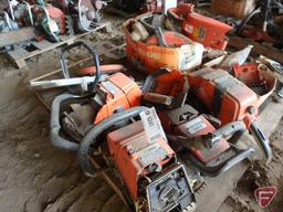 (5) Stihl gas chainsaws for parts and other chop saw parts