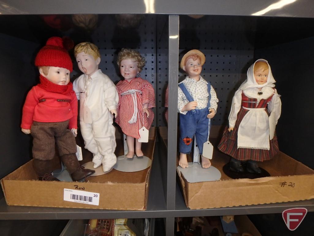 (4) Franklin Mint Country Store Dolls - Jell-O Girl, Mary Jane Candy, Domino Sugar and
