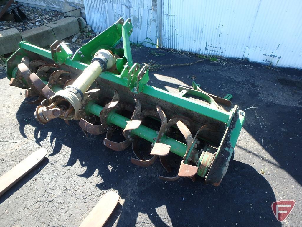 JD/John Deere 673 rear 3pt rotary tiller attachment, 540 PTO with slip clutch, 72" path