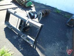 JD/John Deere Worksite Pro PA30 post hole skid loader attachment, with 12"x48" auger bit,