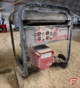 Coleman Powermate 5000 portable generator, model PM0525312.17, sn 85970526