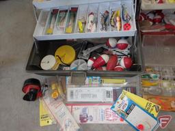 Tackle boxes, bobbers, fishing lures,