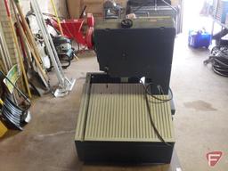 Sears/Craftsman 12in band saw with Tilt head and 1 1/8hp. With legs and shelves