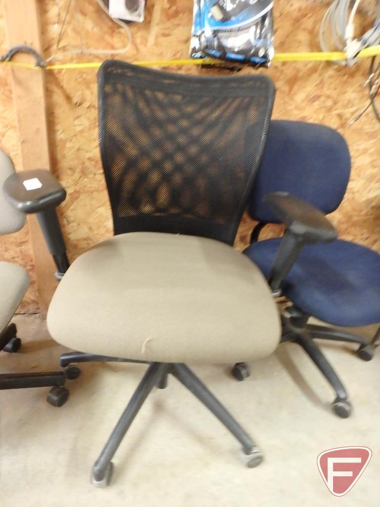 (5) office chairs and stool