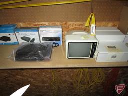 Data Comm recessed Pro-Power Kits (3), Digital TV converters, HDTV antenna, Alaron portable TV,