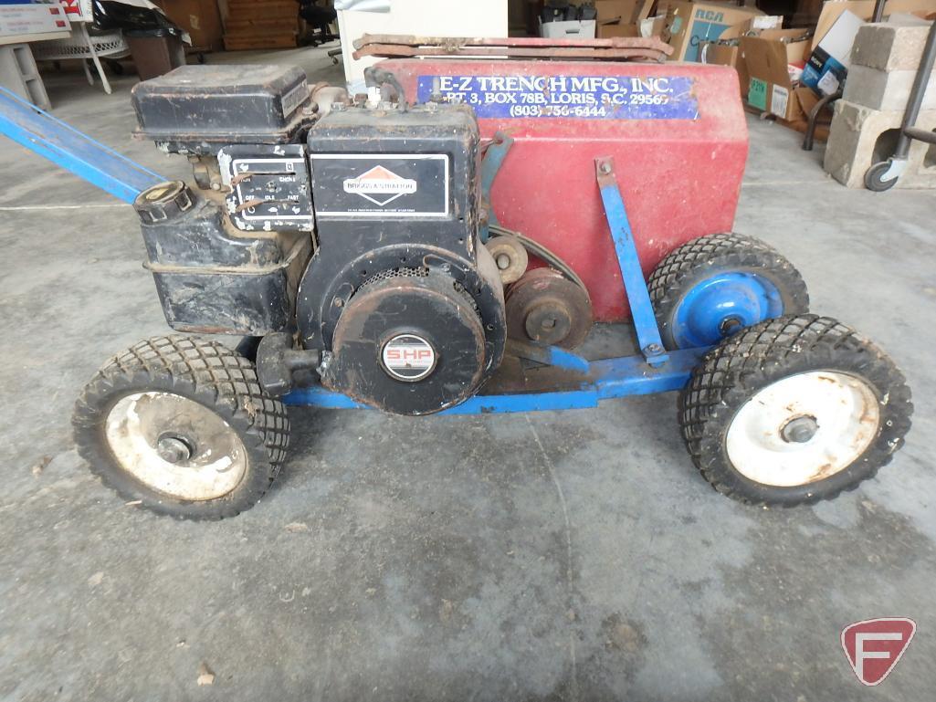 E-Z Trench Mfg, Inc. shallow trencher with Briggs & Stratton 5hp gas engine, pull start