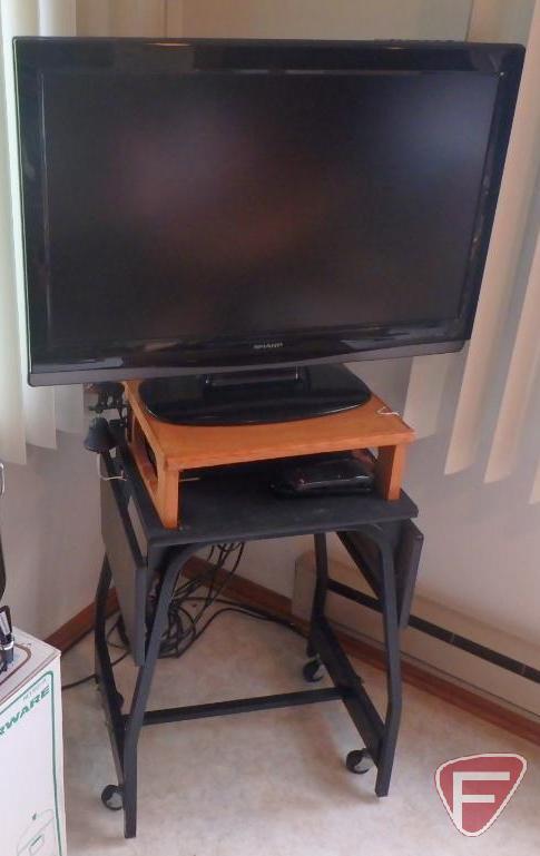 Sharp flat screen TV Model LC-32SB220U, SN809832871, with remote, Emerson 4head VCR, with remote,