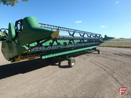 2014 John Deere 630F cutting platform/bean head with rock retarder, 30'