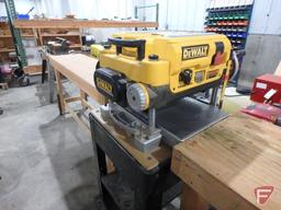 DeWalt DW735 13" planer on stand with (2) homemade work benches, 120V, 15amp