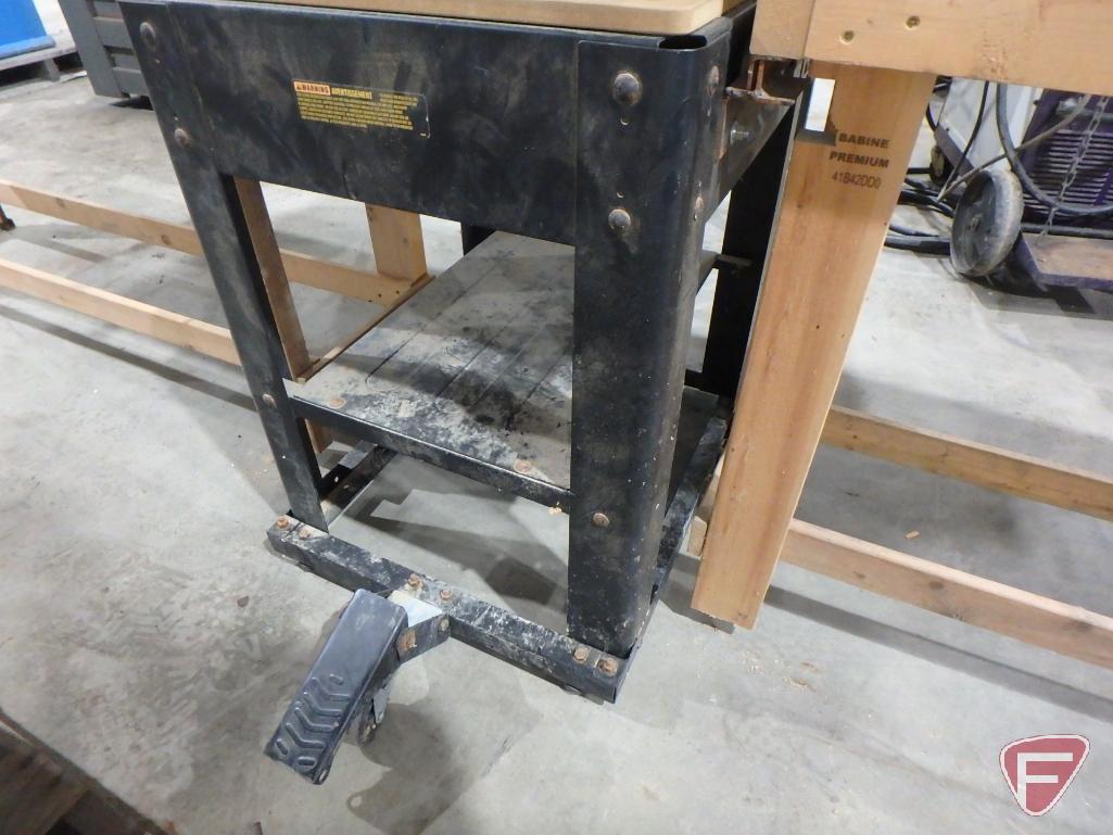 DeWalt DW735 13" planer on stand with (2) homemade work benches, 120V, 15amp