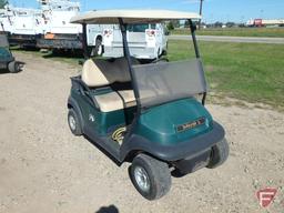 2014 Club Car Precedent green electric golf car with roof, folding windshield, ball washer