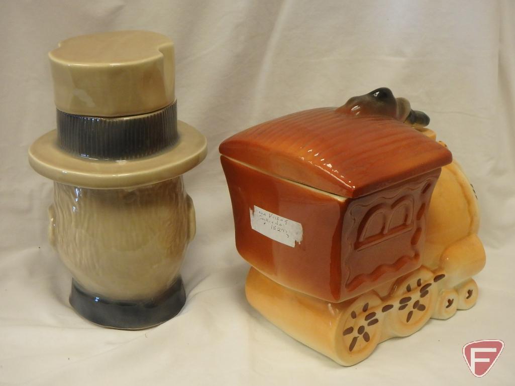 (2)Cookie Jars- W.C. Fields and California train engine