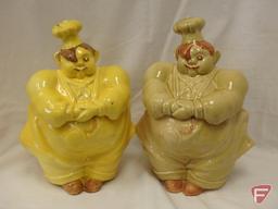 (2)Cookie Jars- Redwing chefs