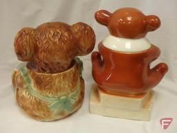 (2)Cookie Jars- USA bear and ABC bear