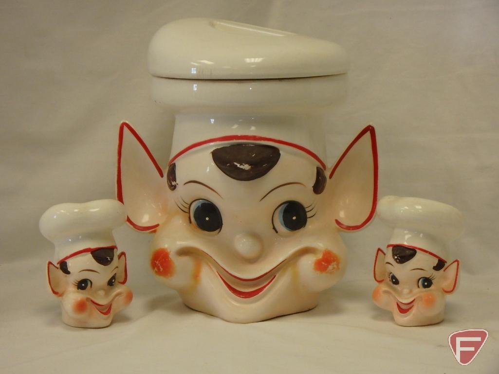 Cookie Jar and salt pepper shakers Kellogg Rice Krispie