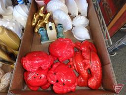 Salt /Pepper shakers; seashells, lighthouses, mermaids, (3) boxes