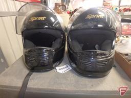 DOT Sprint helmet with shield, Size Small and DOT Sprint helmet with shield, Size Large. Both.