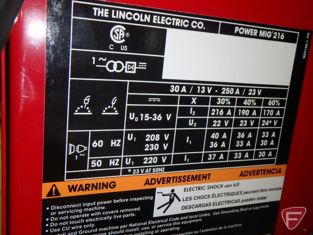 Lincoln Electric 216 Power Mig welder with Maxtrac wire drive system and diamond core technology