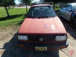 1990 Volkswagen Jetta Passenger Car, No title, no registration, Parts only