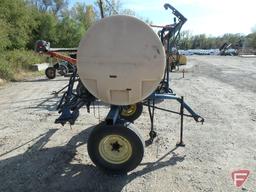 300 gallon pull type poly boom sprayer with PTO pump, blue frame