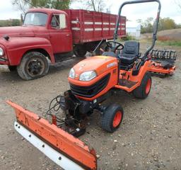 2013 Kubota BX1870 diesel garden tractor with mid mount 60" mower deck, SN: 12090