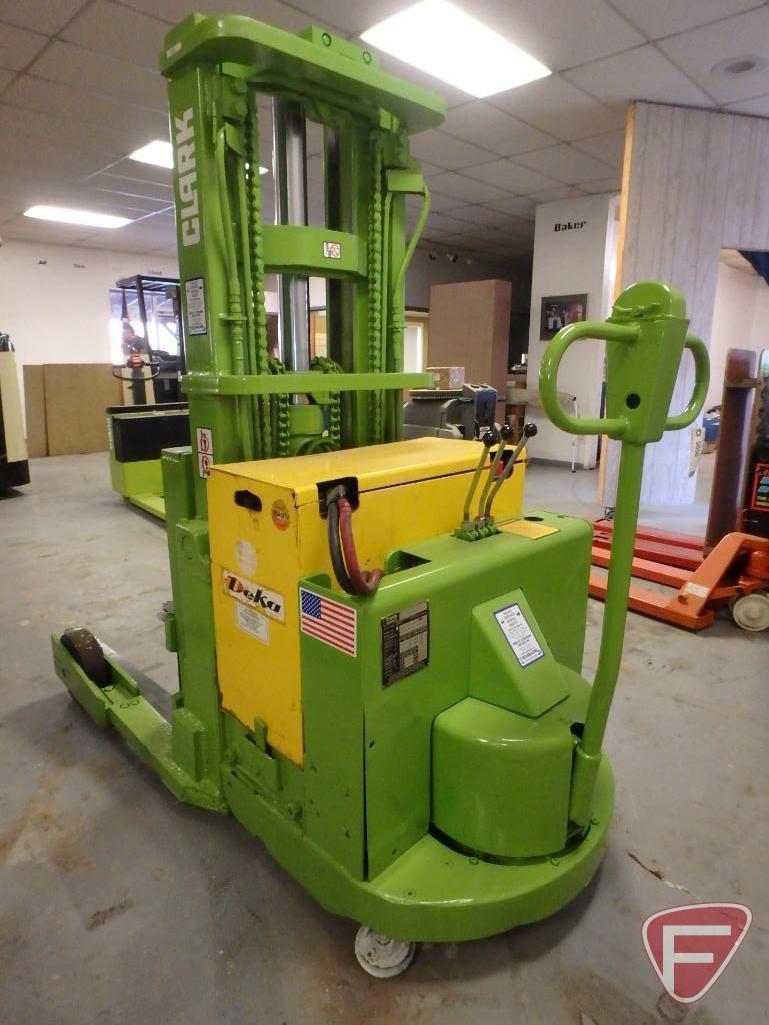 Clark SP30 Power Worker 24v electric walkie stacker reach, 71/153 mast, full free lift