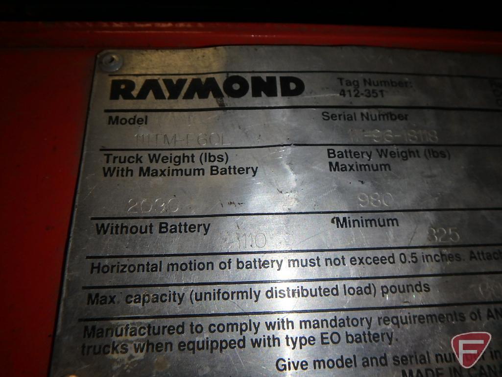Raymond 24v electric pallet jack, hrs unreadable