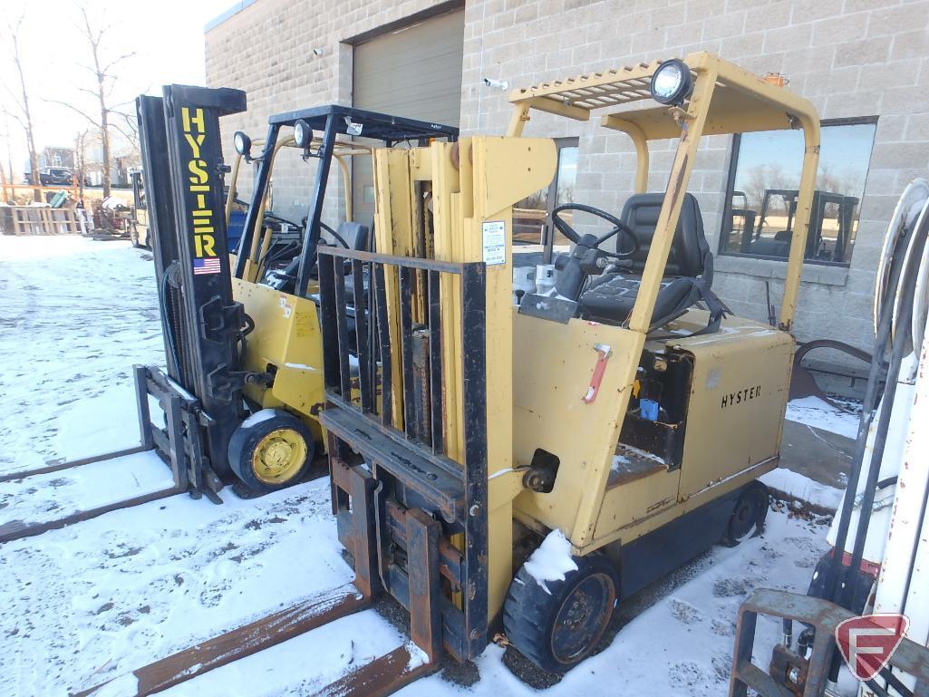 Hyster E50B 48v electric forklift, 785hrs showing, 70/171 triple stage mast, full free lift