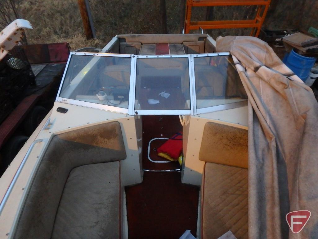 1984 Larson 19' Delta Conic fiberglass boat on Load-Rite boat trailer