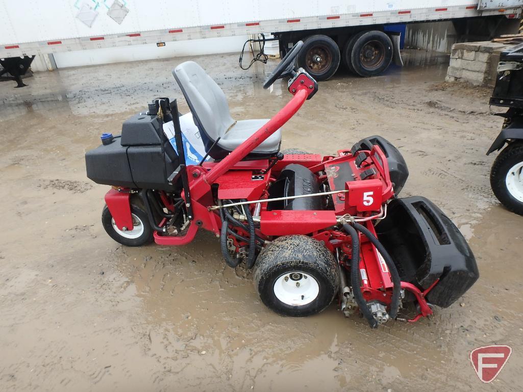 1991 Toro Greensmaster 3100 gas triplex reel mower, sn 04353-10355, actual 5,093 hrs.