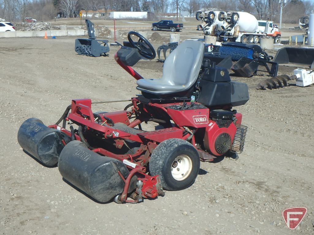 1996 Toro 3100 gas 2WD triplex greens mower, sn 04353-60989, SPA reels, 11-blade, 3,877 hrs.